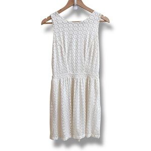 Tart Collections White Floral Lace Sleeveless Mini Dress Womens Size M